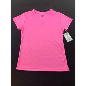 CHAMPPRO SPORTS Women's Pink V Neck Athletic T Shirt Medium Polyester ‎ Tee